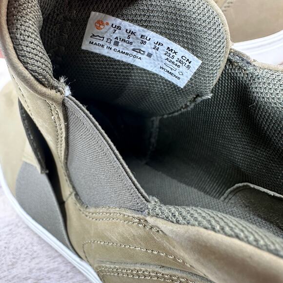 Timberland Womens Londyn Pull-On Chelsea Sneakers Size 7 Taupe Olive Green - Picture 6 of 13